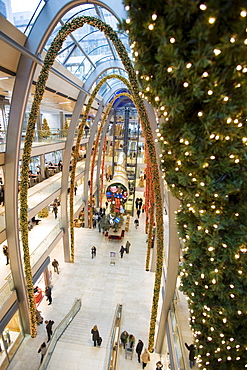 Christmas decoration in the shopping arcade - Europa Passage -, HAMBURG, GERMANY, EUROPE