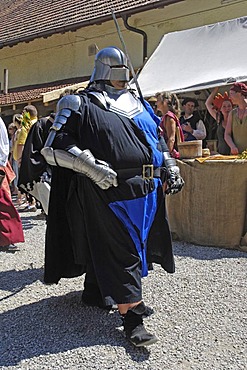 Corpulent knight in mediaeval medieval costume, knight festival Kaltenberger Ritterspiele, Kaltenberg, Upper Bavaria, Germany