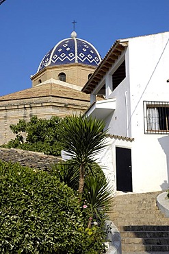 Steep lane in the old part of town of Altea, Costa Blanca, Spain