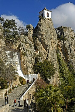 Bell tower on rock of Guadelest, Guadalest, Costa Blanca, Spain