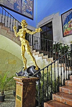 Sculpture by Salvador Dali in the stairway of the entrance are of the town hall, ayuntamiento, Alicante, Spain