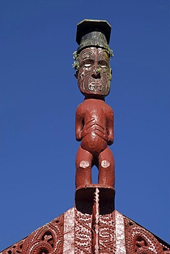 Carvings made by Maori in Whakarewarewa in Rotorua New Zealand