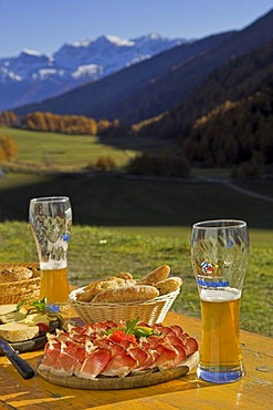 A delicious meal at the Schlininger alp, Upper Vinschgau, South Tyrol, Italy