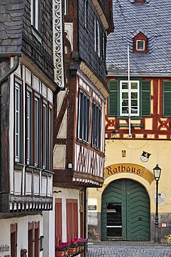 Half timbered house, Bacharach on the Rhine, Rheinland-Pfalz, Germany