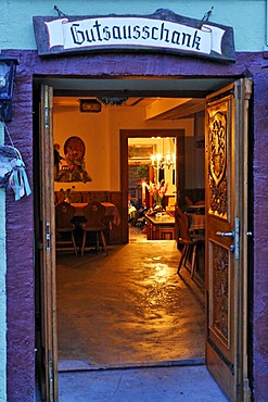 Entrance to a vine tavern, Bacharach on the Rhine, Rheinland-Pfalz, Germany