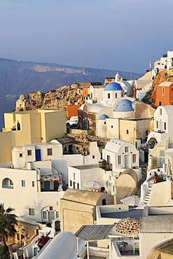 The village of Oia at sunrise, Oia, Santorini, Greece