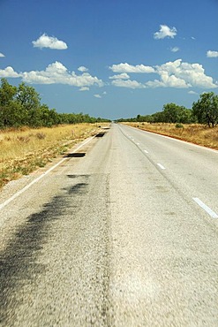 Straight highway in the Australian outback, Northern Territory, Australia