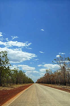 Straight highway in the Australian outback, Northern Territory, Australia