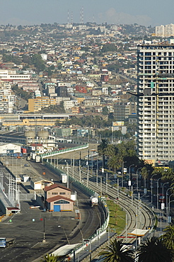 Winding street, Valparaiso, Chile, South America