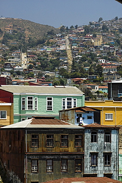 Hills and buildings of Valparaiso, Chile, South America