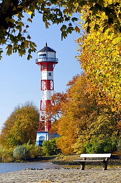 Lighthouse Wittenbergen at the river Elbe in Rissen, Hamburg, Germany