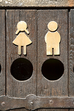 Toilet entrance, icons