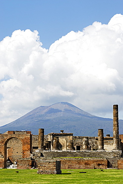 Forum in front of Mt. Vesuvius, Pompei (Pompeii), Campania, Italy