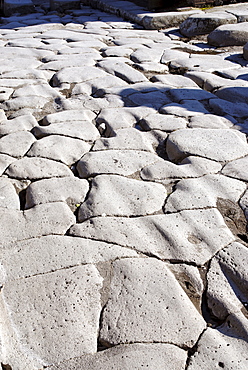 Ruts on a street, Pompei (Pompeii), Campania, Italy