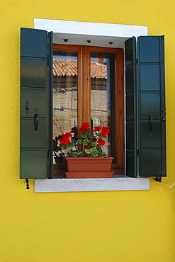 Window, Burano, Burano Island, Italy, Europe