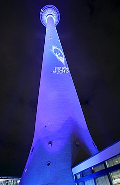 TV Tower on Alexanderplatz in Berlin during the Festival of Lights