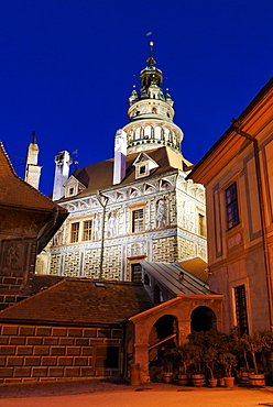 Schwarzenberg Castle in the historic centre of Cesky Krumlov, Krumau, Unesco World Heritage Site, South Bohemia, Czech Republic, Czechia, Europe