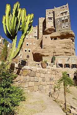 Dar al Hadschar, historic palace of Iman Yachya in Wadi Darr, Dhar, Yemen, Arabia, Arab peninsula, the Middle East