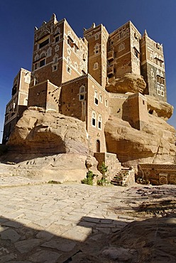 Dar al Hadschar, historic palace of Iman Yachya in Wadi Darr, Dhar, Yemen, Arabia, Arab peninsula, the Middle East