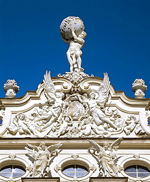 Linderhof Castle, Atlas statue, Upper Bavaria, Bavaria, Germany, Europe