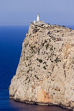 A view on the Cap de Fortmentor an its lighthouse, Majorca, Balearic Islands, Spain