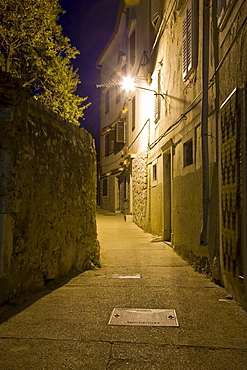 Narrow alleys in the Old Town of Cres, island Cres, Primorje - Gorski kotar, Croatia