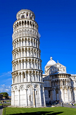 Leaning tower of Pisa with Cathedral Piazza dei Miracoli Pisa Tuscany Italy