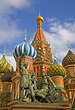 Mary's Protection Cathedral or Basilius Cathedral2, The Memorial of Minin und Pozarskij, Moscow, Russia, East Europe, Europe