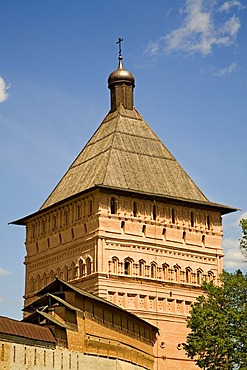 Monastery wall, tower, St. Euthymius Monastery, Suzdal, Russia