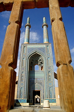 Minarets of friday mosque, Yazd, Iran