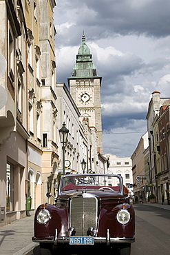 Mercedes Convertible, Oldtimer, in Enns, Upper Austria, Austria