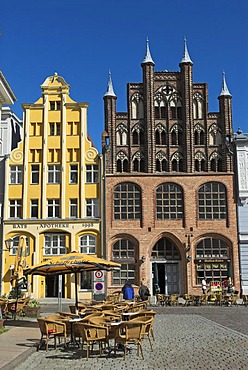 Brick-lined architecture in the Hanseatic city of Stralsund, Mecklenburg Western Pomerania, Germany, Europe