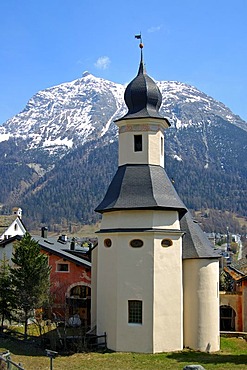 Baroque church, La Punt, Engadin, Switzerland