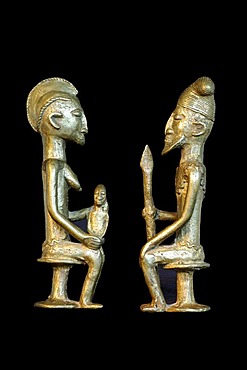 Royal couple, bronze statues, Mali, Africa