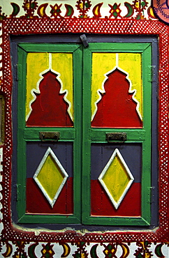 Traditional blinds in the old town of Ghadames Libya