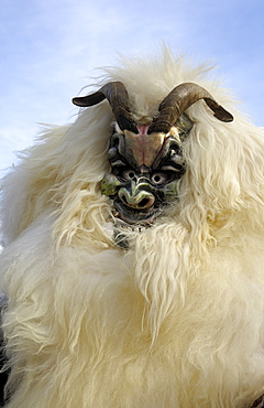 Sheep mask, Tschaeggaetae, Carnival masks, Wiler, Loetschental, Valais, Switzerland