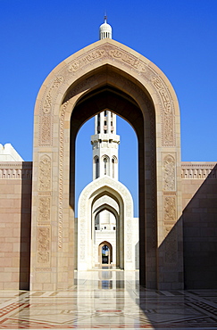 Entrance arch, Sultan Qaboos Mosque, Muscat, Sultanate of Oman