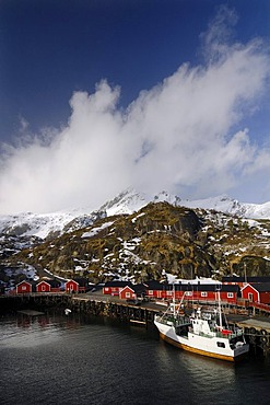 Fisher village Nussfjord, Lofoten, Norway, Europe