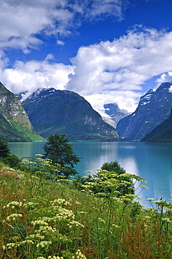 Fjord in Oppland, Norway, Scandinavia