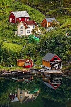 Settlement with timber buildings, Drangedal, Telemark, Norway, Scandinavia, Europe