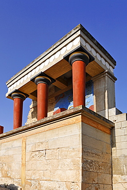 Northwest entrance to the Palace of Knossos, Crete, Greece, Europe