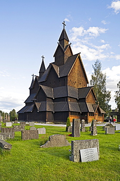 Exterior, Heddal Stave Church (Heddal Stavkirke), thirteenth-century stave church in Norway, Scandinavia, Europe