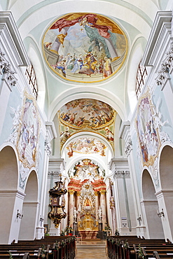 Interior view, Mariazell Cloister, Klein-Mariazell, Triestingtal (Triesting Valley), Lower Austria, Austria, Europe