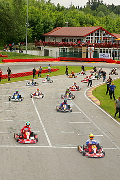 Kartracing, Kart track in Ampfing, Upper Bavaria, Bavaria, Germany, Europe