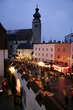 Christmas market, Muehldorf am Inn, Upper Bavaria, Bavaria, Germany, Europe