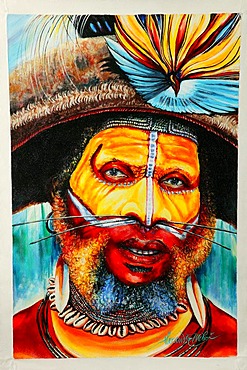 Painting by Alexander Mebu, Port Moresby, Papua New Guinea, Melanesia