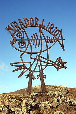 Sculpture in front of Mirador del Rio, Lanzarote, Canary Islands, Spain