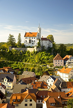 Castle above Goessweinstein, Franconian Switzerland, Upper Franconia, Bavaria, Germany, Europe