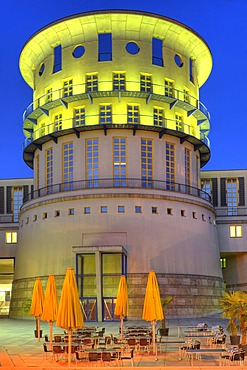 State University of Music and Performing Arts at night, House of History, Stuttgart, Baden-Wuerttemberg, Germany, Europe