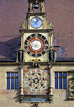 Renaissance-era astronomical clock, town hall, Heilbronn, Baden-Wuerttemberg, Germany, Europe